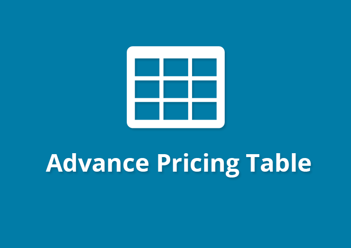 Advance Pricing Table PRO