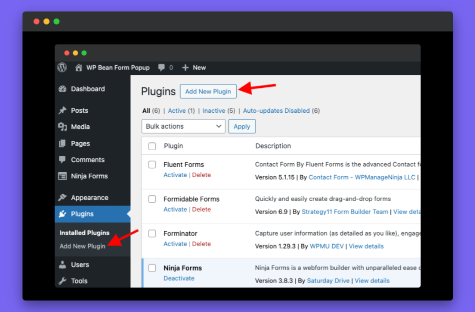 Add new plugin on WordPress