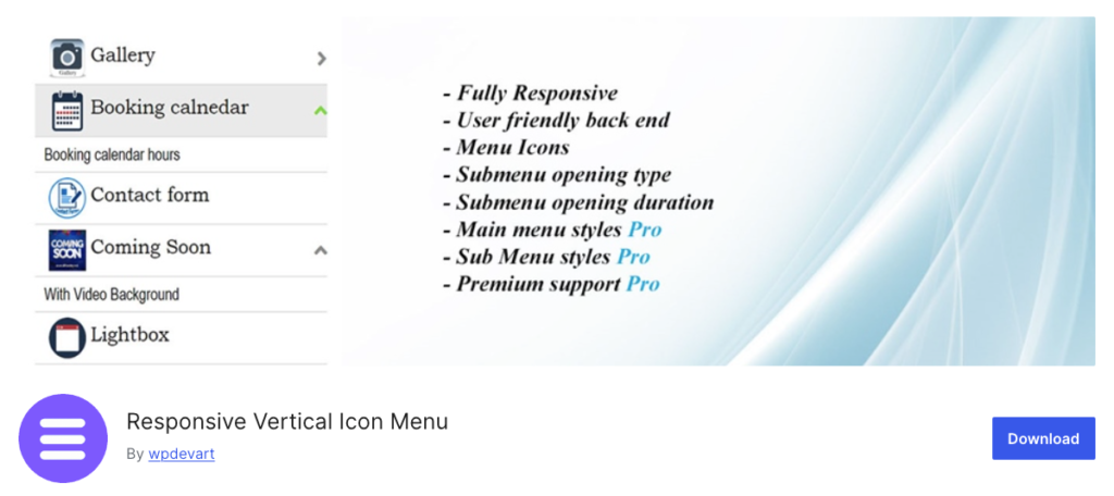 Responsive Vertical Icon Menu