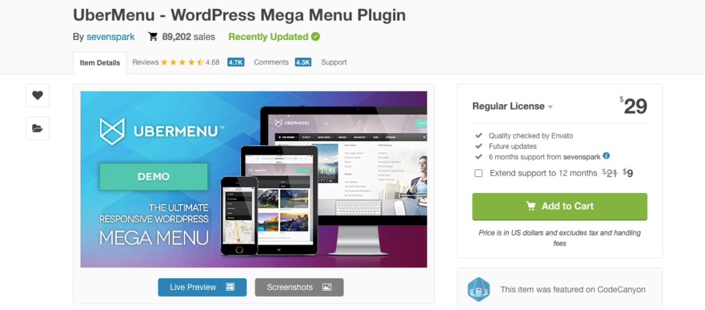 UberMenu - WordPress Mega Menu Plugin