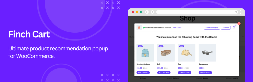 Finch Cart – Product Recommendations For WooCommerce – WooCommerce Added to Cart Popup – Upsell, Related Products Popup