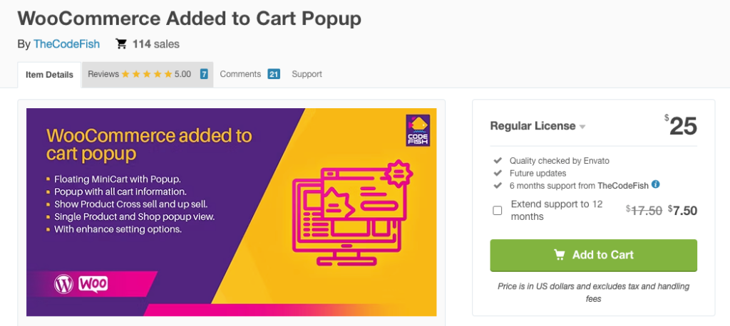 WooCommerce Added to Cart Popup by The CodeFish