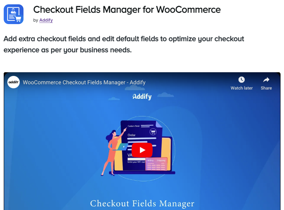 Checkout Fields Manager for WooCommerce