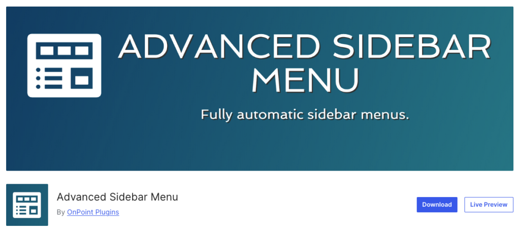 Advanced Sidebar Menu - Best Free WordPress Vertical Menu Plugin