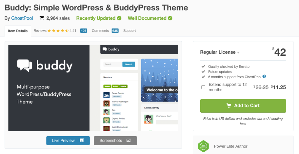 Buddy: Simple WordPress & BuddyPress Theme