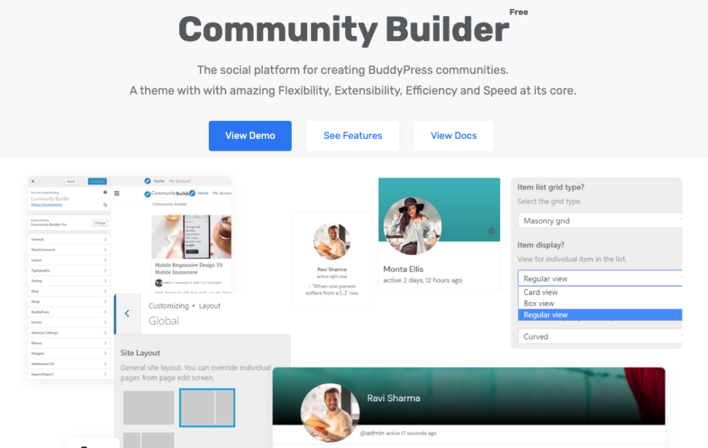 Community Builder - A Versatile Free BuddyPress Theme