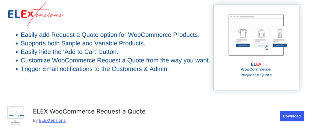 ELEX WooCommerce Request a Quote Plugin - best WooCommerce quote plugin