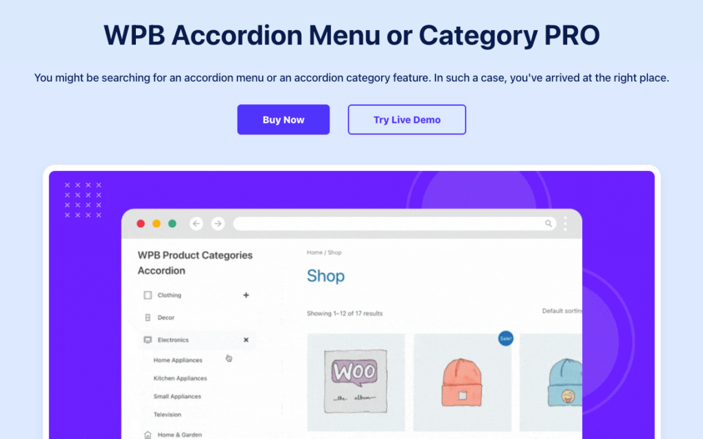 Get WPB Accordion Menu to create WordPress sidebar menu