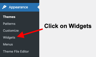 Go to widgets to add the sidebar menu shortcode