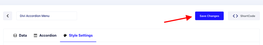 Save changes after creating the Divi Accordion Menu