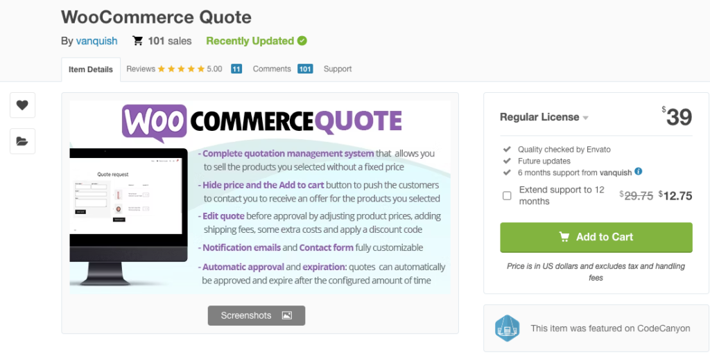 WooCommerce Quotes by Vanquish - best WooCommerce quote plugin