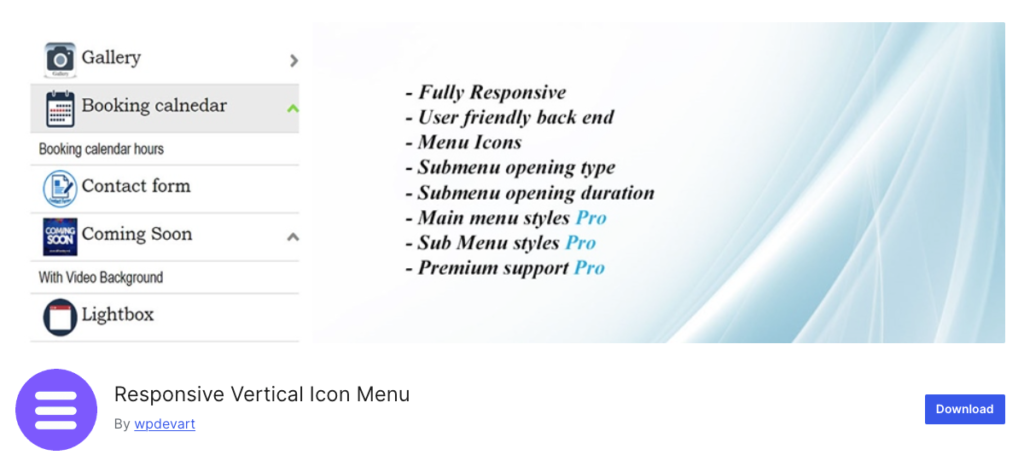 WordPress Vertical Menu Plugin by WPDevArt - Best Free WordPress Vertical Menu Plugin