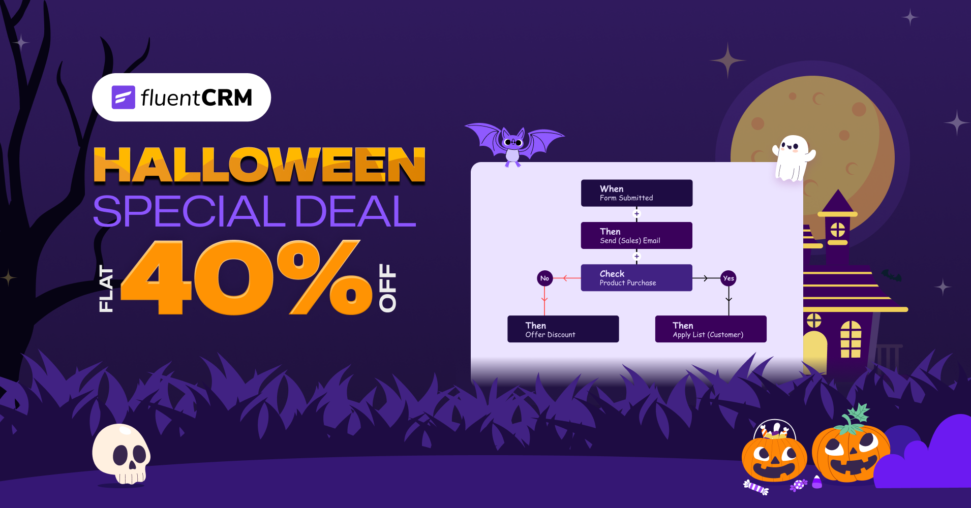 Halloween WordPress Deals by FluentCRM