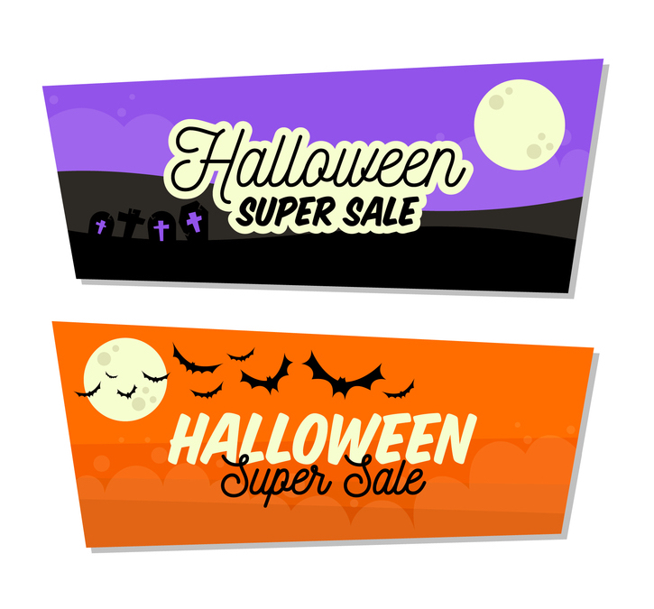 Halloween-orange-purple-super-sale-banners